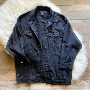 FOREVER 21 boyfriend distressed jean jacket